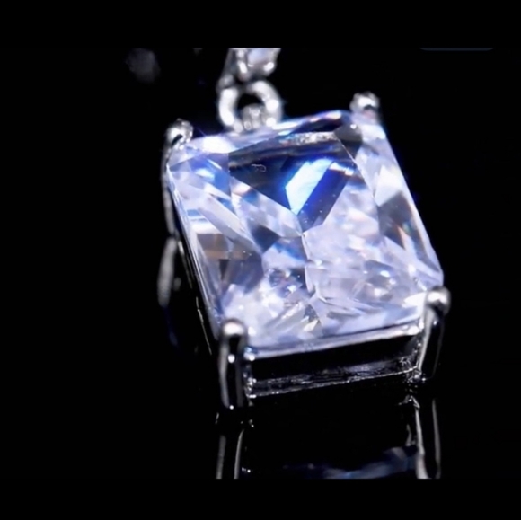 STERLING SILVER CRYSTAL DANGLE EARRINGS - Picture 2 of 14